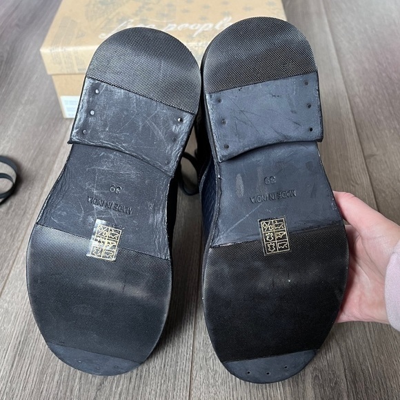 Free People Santa Fe Lace Up Boot In Black Embossed Size 39 - Picture 6 of 12